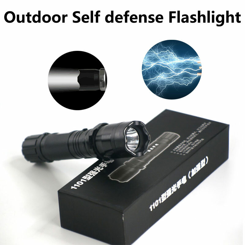 Portátil forte lanterna led segurança guarda auto-defesa mace ferramentas de segurança de emergência ao ar livre elétrica energia choque vara edc