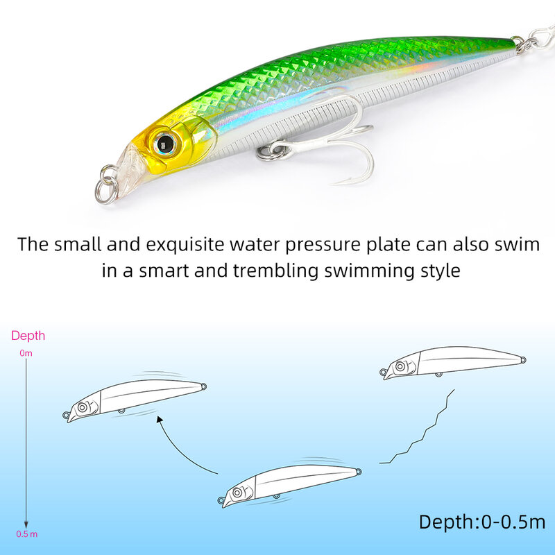 TSURINOYA-señuelo de pesca de pececillos flotantes, sistema magnético DW18, cebo duro Artificial, 90mm, 10g, Wobbler