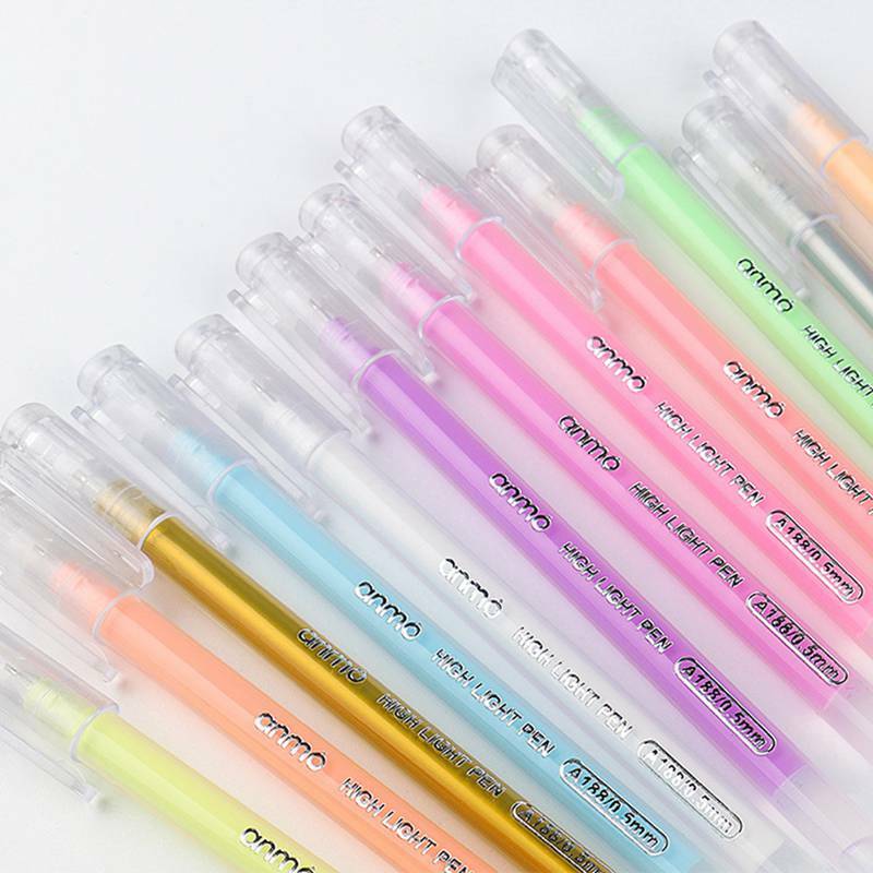Grande capacidade destaque brilho água giz 0.5mm seringa caneta aquarela arte fina destaque caneta modelo de pintura caneta