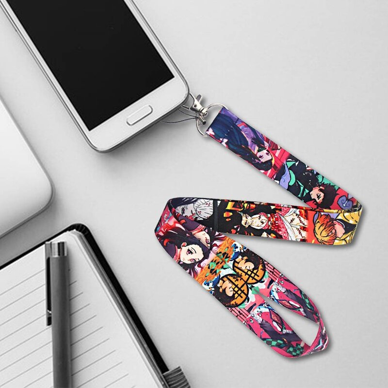 Anti-démon: Kimetsu No Yaiba lanière sangle de cou lanière téléphone portable porte-clés Cosplay accessoire accessoire sangle de cou