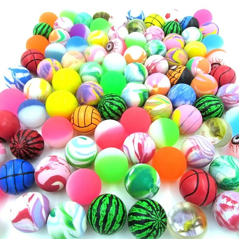 Lote de 10 bolas elásticas mezcladas de 27mm para niños, bolas de huevo de goma giratoria de Color, juguetes para niños, accesorios especiales, máquina hinchable N8V1
