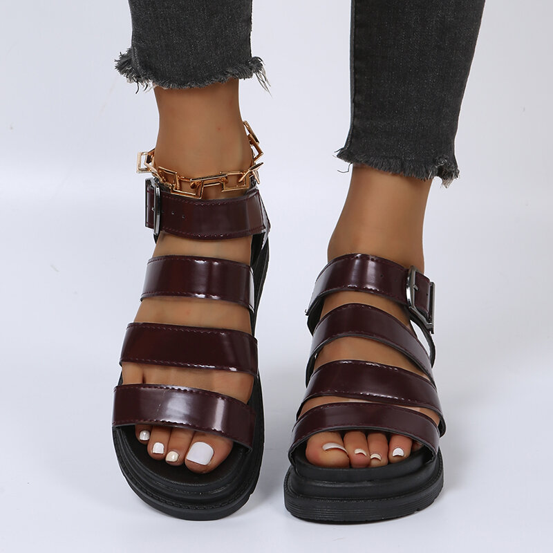 Giày Sandal Nữ Mùa Hè Thời Trang Mới Dày-Đế Mở Mũi Giày Sandal XL Châu Âu Và Châu Mỹ Thoải Mái Thông Thường Cá Miệng Giày Xăng Đan