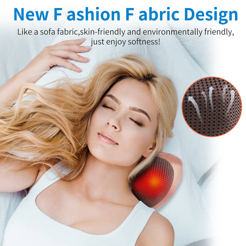 Relaxation Massage Pillow Vibrator Electric Shoulder Back Heating Kneading Infrared therapy shiatsu Neck Massage