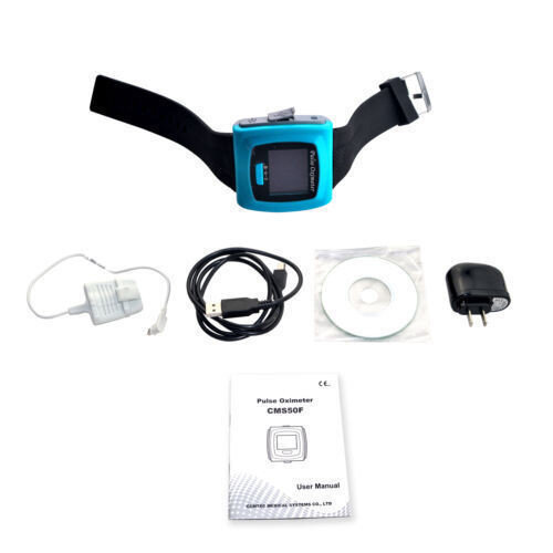 Oxímetro Digital portátil para muñeca, oxímetro de pulso CMS 50F con estudio de sueño, control