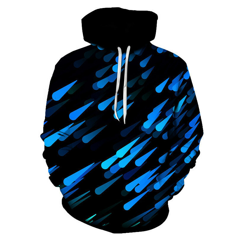 Spring and Autumn 3D Hoodie Water drop simple print hoodie Harajuku men\women can wear individual solid color tops for men