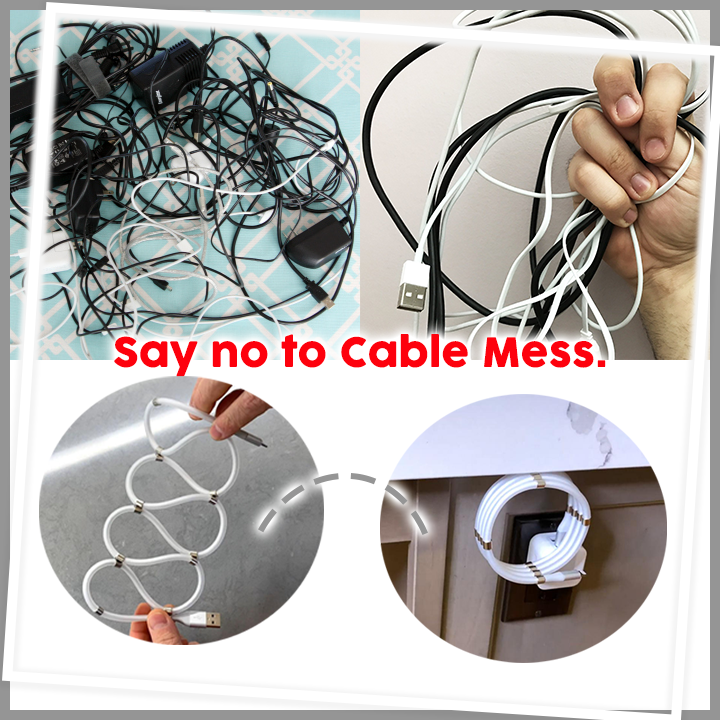 Magic Self-Coiling Oplaadkabel Supercalla Magnetische Absorptie Self Winding Kabel Usb Type C Kabels 1M Lengte Wit iphone