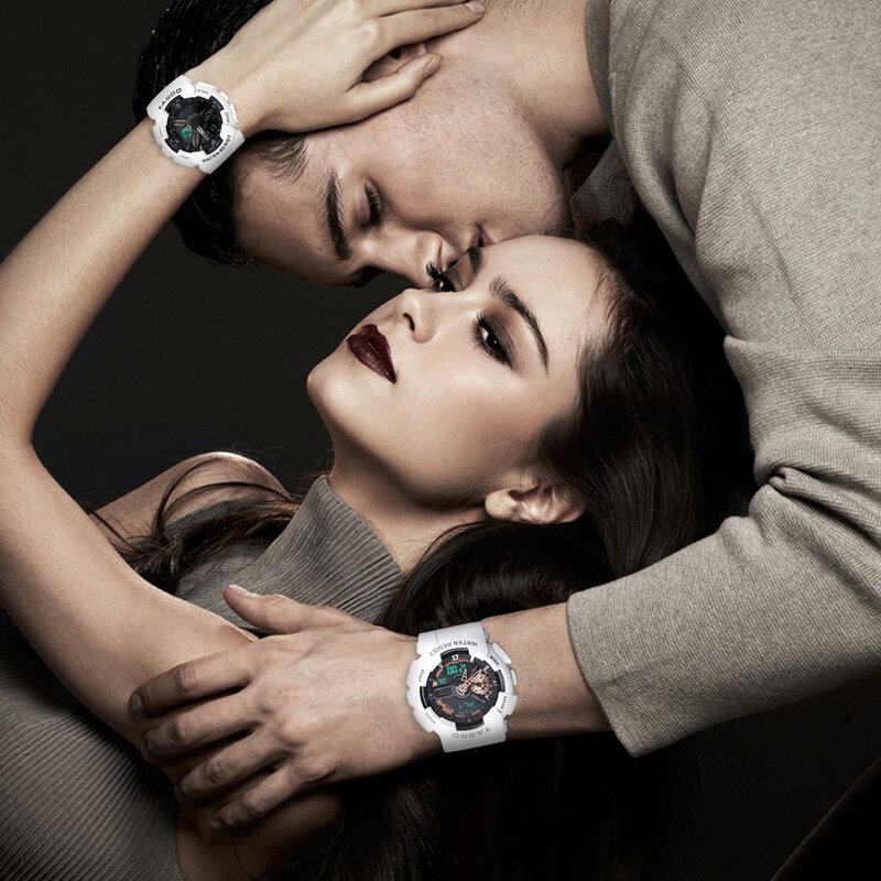Tasgo-男性と女性のための恋人の時計,カップルのための流行のデジタル時計,防水スポーツ時計