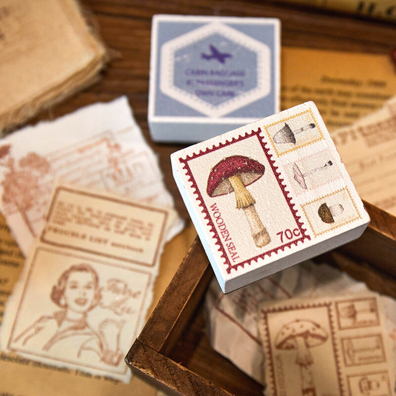 1pc Earthly Vanity Series Seal Vintage Wooden Rubber Stamps DIY Rubber Stamp for Card Making Scrapbooking 20 style