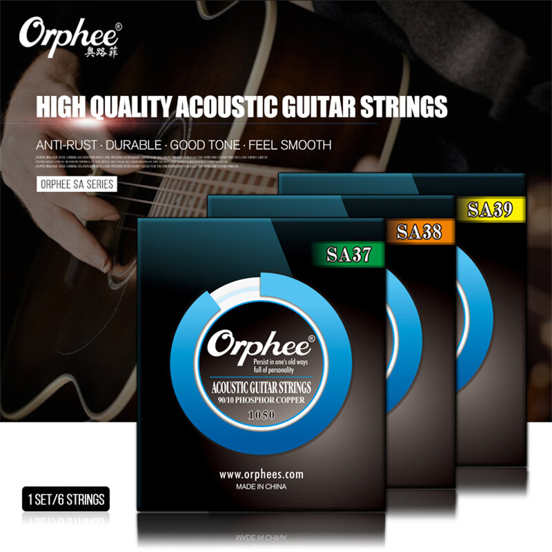 Orphee SA37/38/39 Acoustic Folk Guitar String 6pcs/Set Alloy Wire Wound Medium Tension