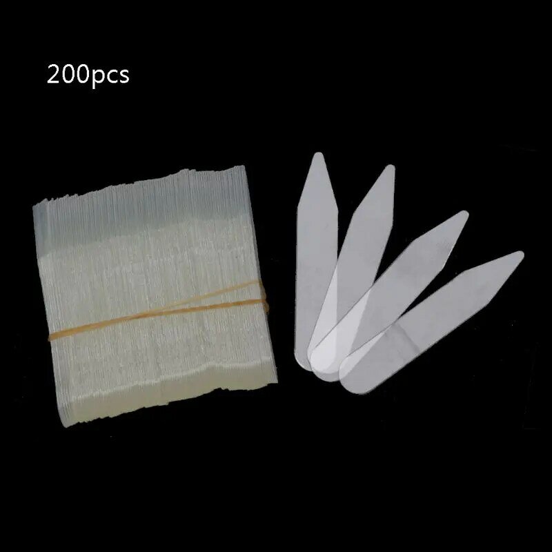200Pcs Plastik Kerah Stiffeners Tetap Tulang Set untuk Kemeja Pria Hadiah Plastik Kerah Tetap 55X10 Mm