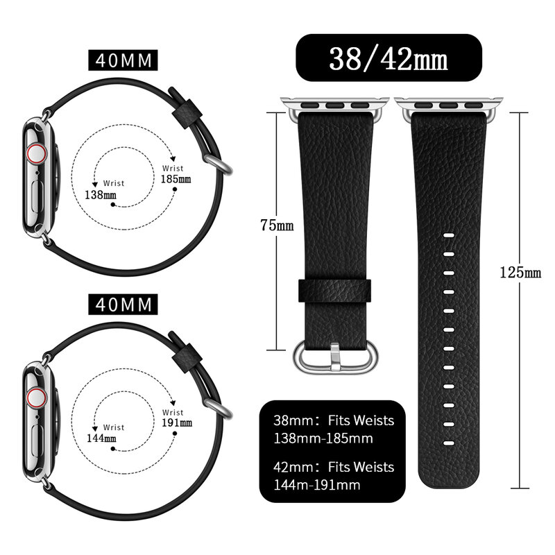 High-quality Authentic leather strap for Apple watch band For series 123456 SE 44mm 40mm watchband for iWatch 42mm 38mm Bracelet