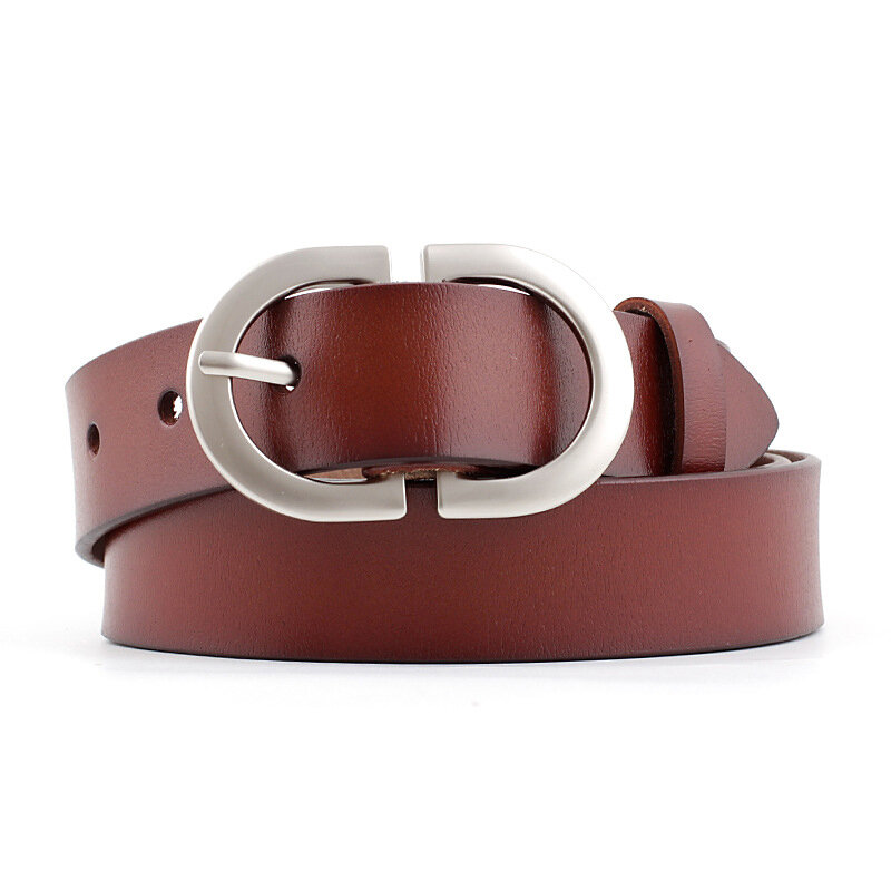 JIFANPAUL-cinturones de cuero genuino para mujer, Correa femenina con hebilla de Pin, elegante, Vintage, para Vaqueros