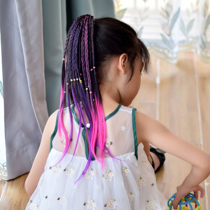 Dziewczyny Twist warkocze gumka do włosów stroik dzieci prezenty moda uliczna dzieci elastyczna opaska do włosów gumka stroik peruki z pałąkiem na głowę