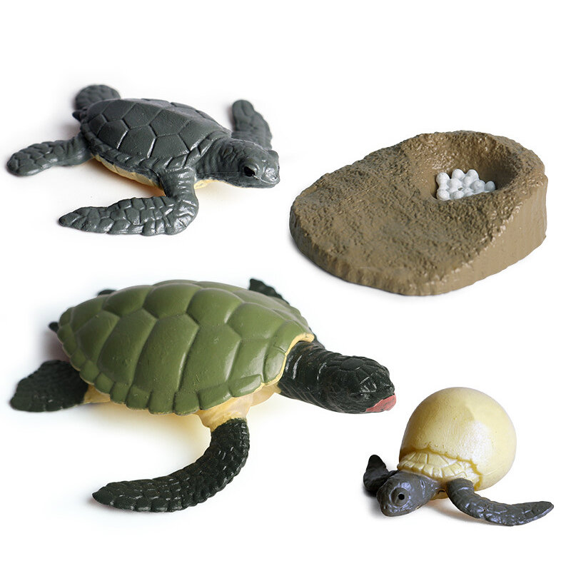 시뮬레이션 동물 곤충 해양 생물 모델 액션 미니 개구리 거북이 나비 성장주기 동물 PVC 움직일 수있는 인형 어린이 선물 장난감