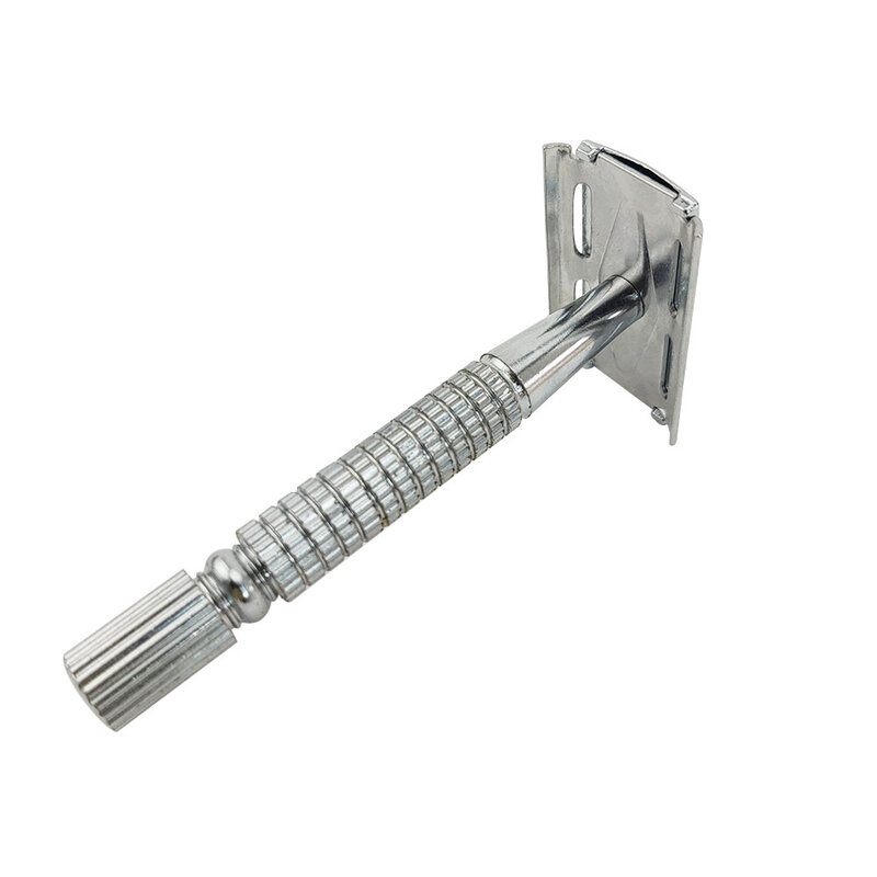 Maquinilla de afeitar de doble filo para hombre, afeitadora Manual clásica de Metal, de acero inoxidable