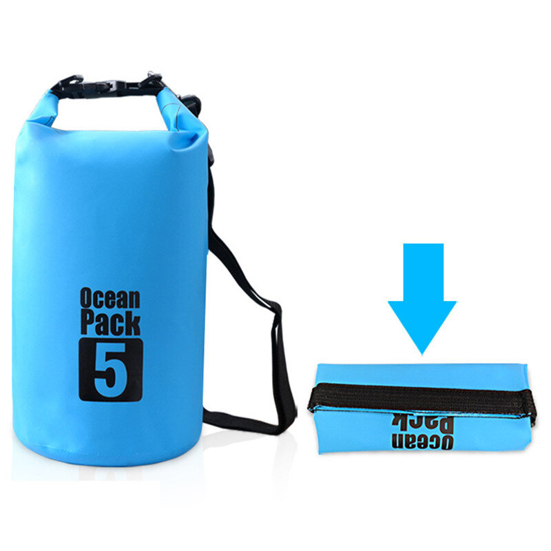 Sac sec flottant imperméable en PVC, sac de rangement pour bateau de Rafting avec sangle réglable, 2/5/10/15/20/30l