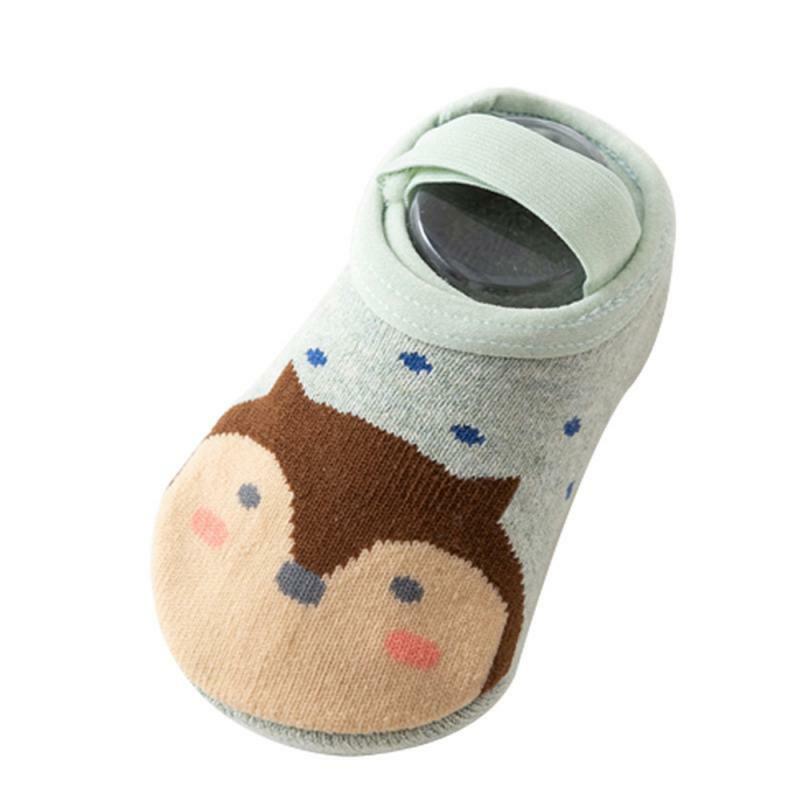 1ペアベビーガール & ボーイ幼児のアンチスリップ靴下グリップスリッパ幼児床幼児かわいい漫画ボートソフト綿動物ソックス新
