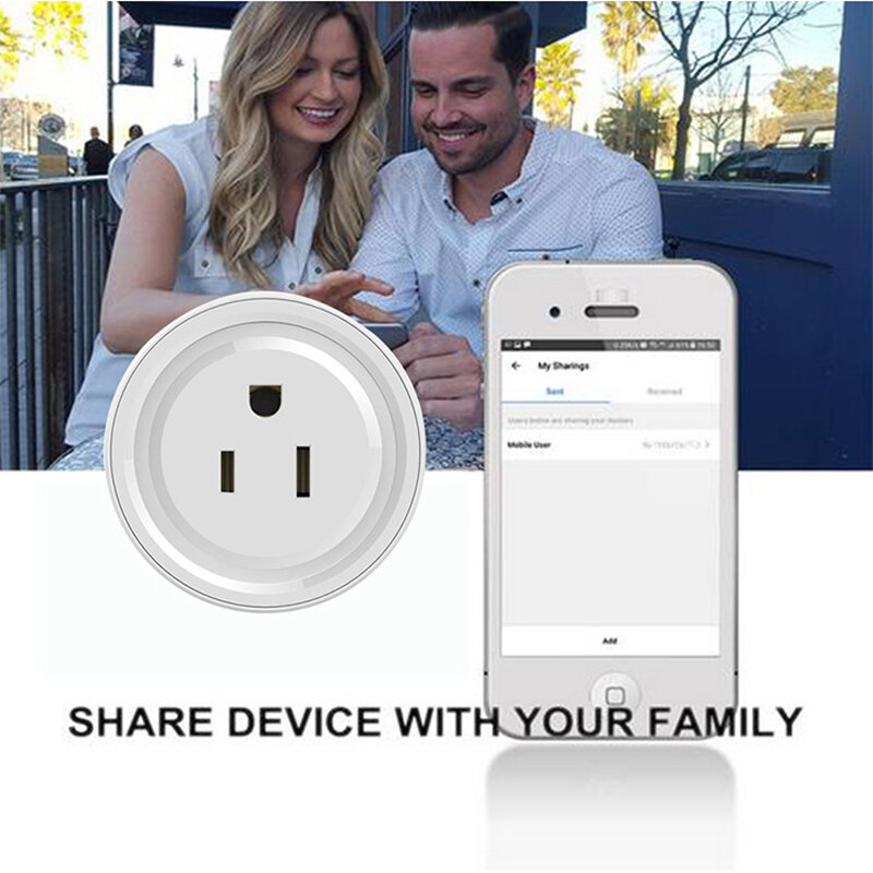 Plugue adaptador inteligente wi-fi, tuya smart life app suporta alexa google home assistente controle de voz temporizador de monitor de energia