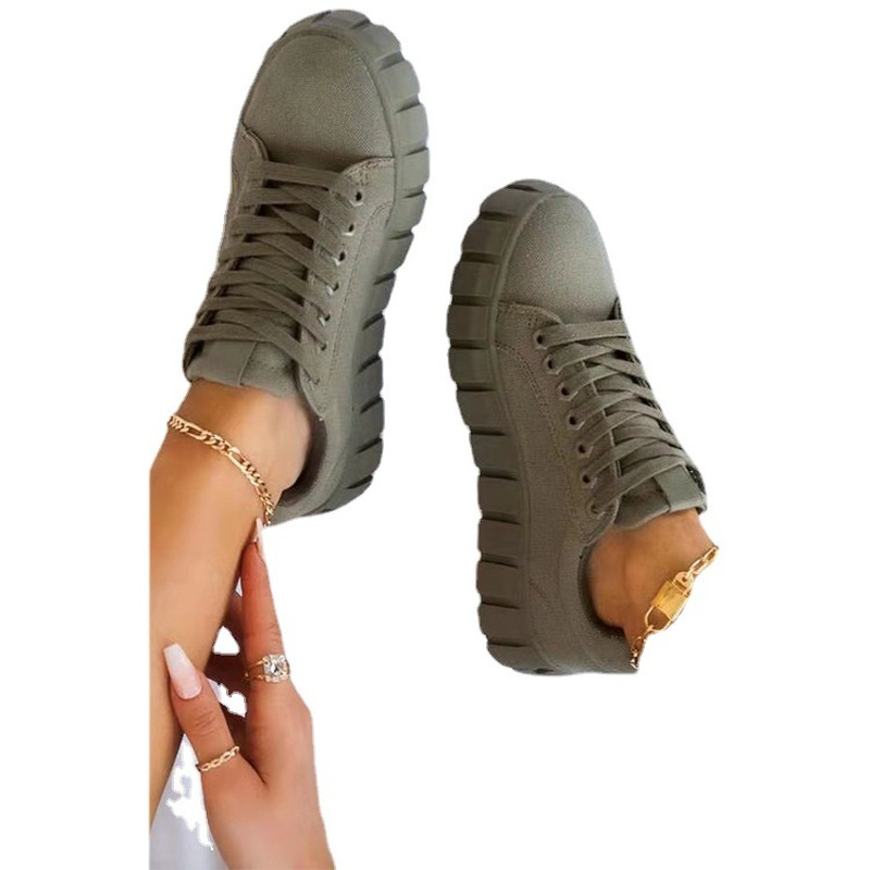 Brand New Comfy Wandelen Sneakers Casual Schoenen Big Size 36-43 Schoenveter Mode Zwart Paars Leisure Vrouw Canvas Schoenen flats