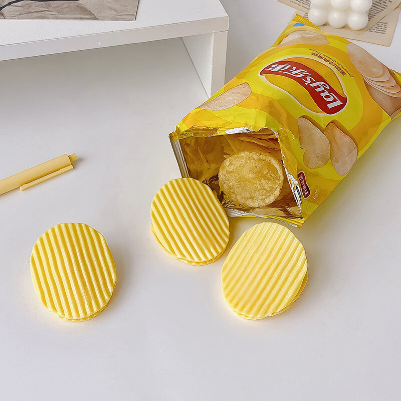 3/6pcs Novelty Potato Chips Paper Clips Cute Creative Food Shape Binder Clip for Seal Decoration Office School Supplies F6647