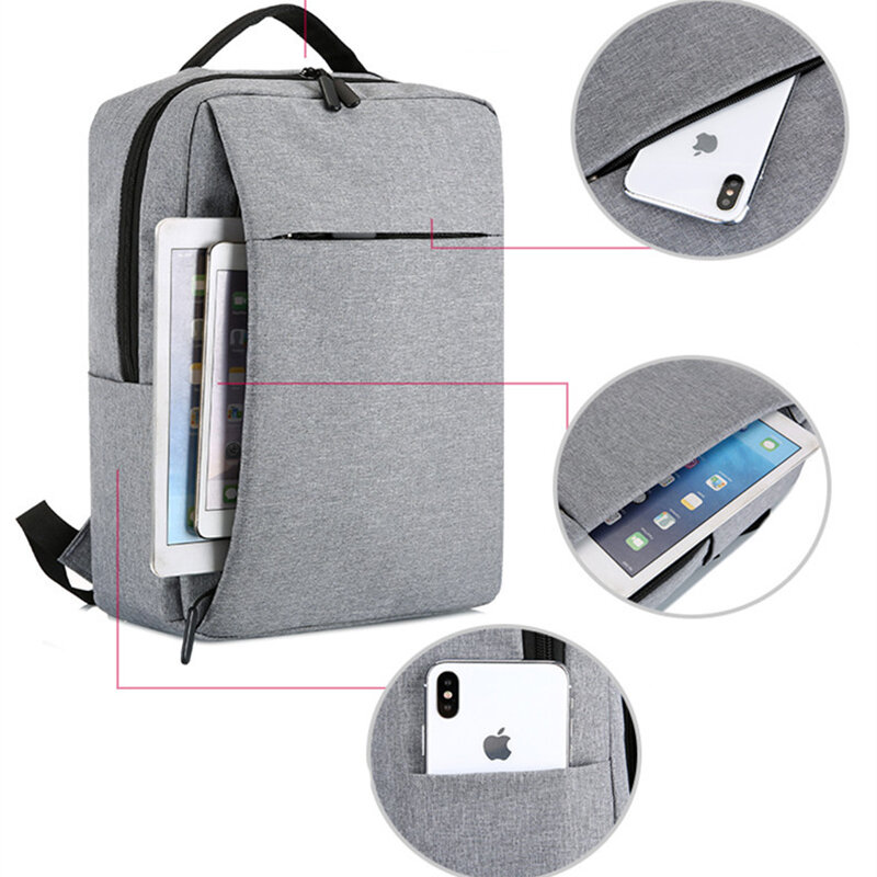 Mochila para laptop recarregável modelo masculino e feminino, bolsa escolar para viagem e lazer