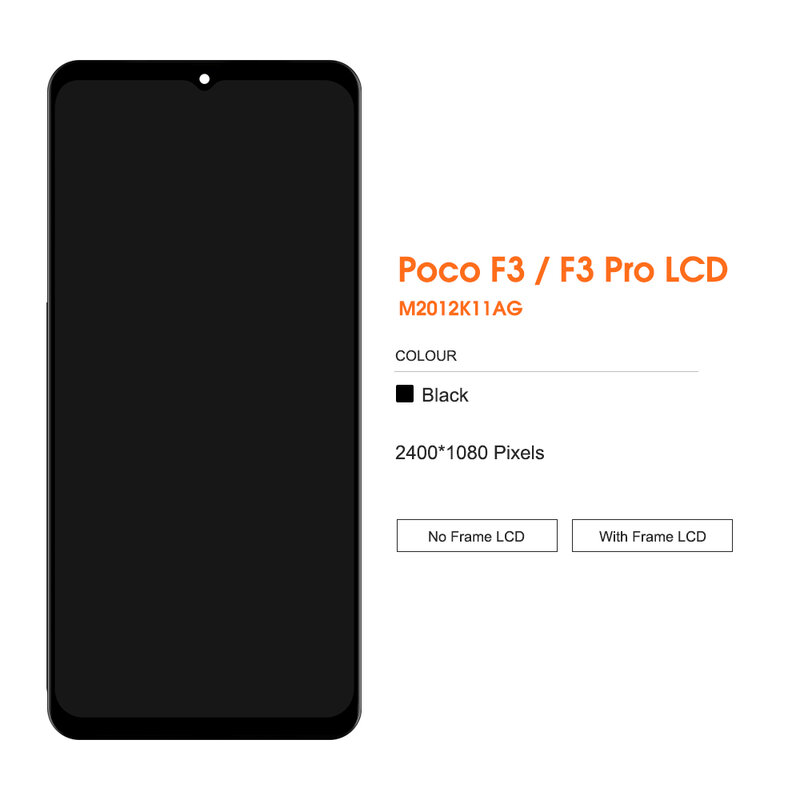 6.67 "per Xiaomi POCO F3 Display LCD con cornice Touch Screen Digitizer Assembly sostituzione per la riparazione dello schermo POCOF3 muslimah