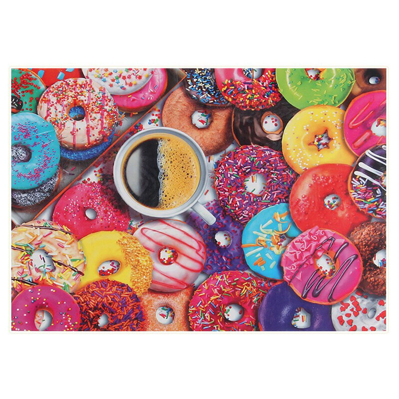 Quebra-cabeça doce colorido do doce dos doces da rosquinha 1000 peça para o alívio adulto do miúdo jogos do estresse brinquedos decoração do quarto