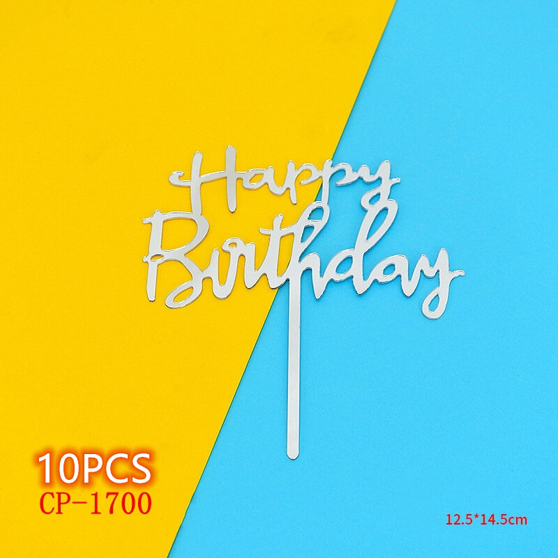 10Pcs เค้ก Topper Gittler Happy วันเกิด Bling Sparkle ป้ายตกแต่งเค้กวันเกิดแฮปปี้ Topper สาวขนมวันเกิด Decor