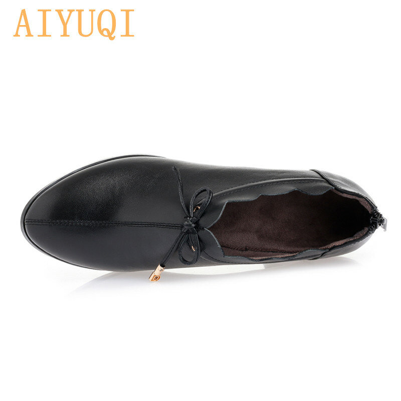 AIYUQI รองเท้าผู้หญิงรองเท้าส้นสูงหรูหราแบรนด์2022ฤดูใบไม้ร่วงใหม่ของแท้หนังผู้หญิงรองเท้าสแค...