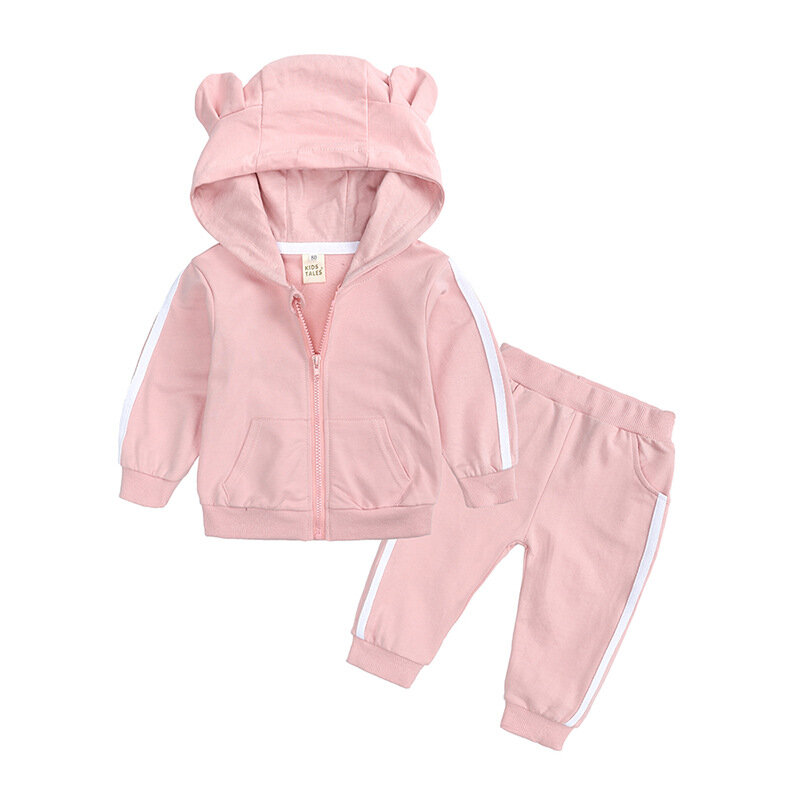 Conjuntos de roupas infantis terno do bebê 2021 outono inverno roupas para recém-nascidos do bebê meninos roupas com capuz + calça 2 pçs roupa dos miúdos traje