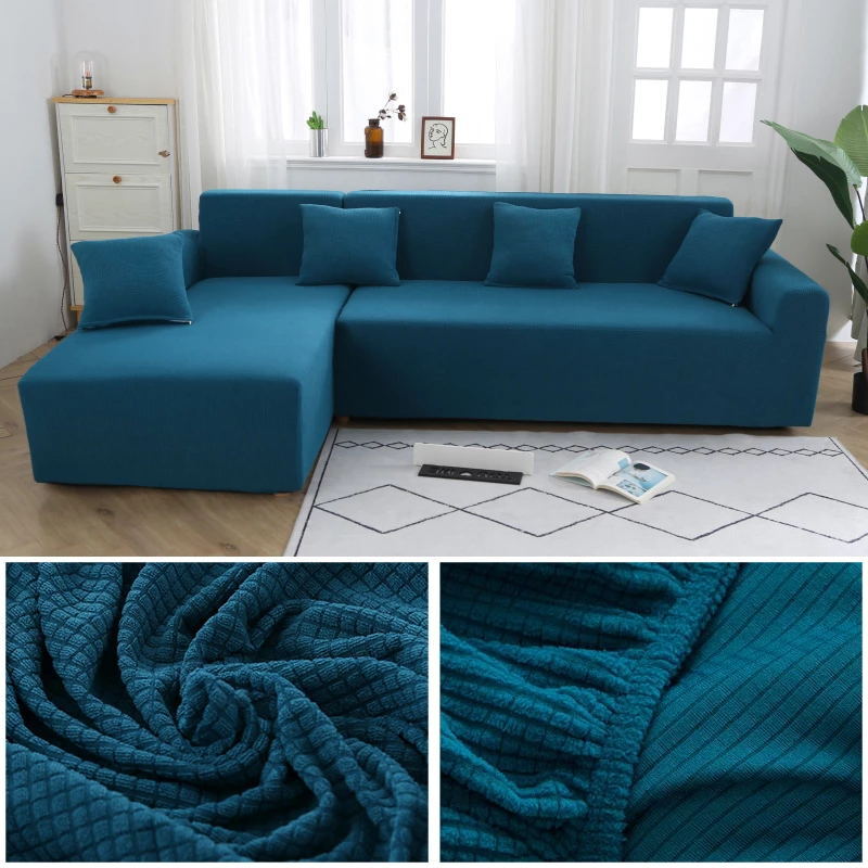 Capa de sofá em forma de l para sala de estar tecido secional sofá de pelúcia cobre trecho capa de canto 1/2/3/4 assento