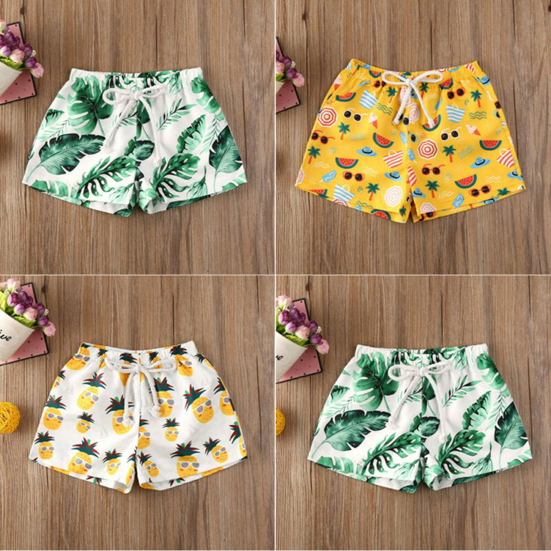 Pantalones cortos de cintura alta con estampado Tropical para niños pequeños, bragas informales de verano, bañador de una pieza, 2020