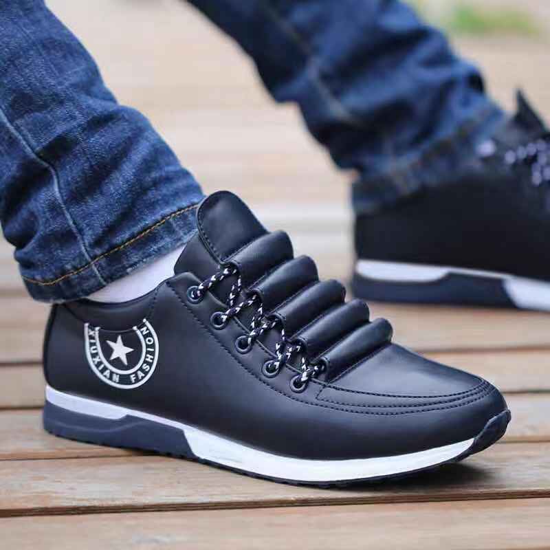 Nowy 2020 skóra PU dla mężczyzn Business Casual buty dla człowieka Outdoor oddychające sneakersy męskie modne mokasyny obuwie spacerowe Tenis
