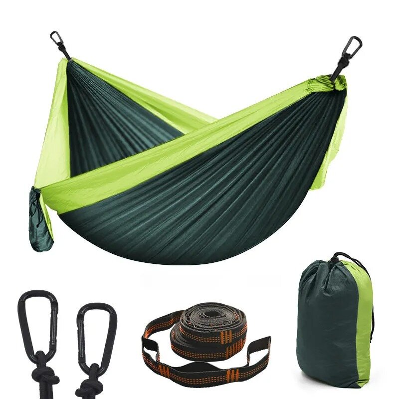 Hamac de Camping léger Double simple avec cordes de suspension, pour randonnée voyage plage jardin, sangle