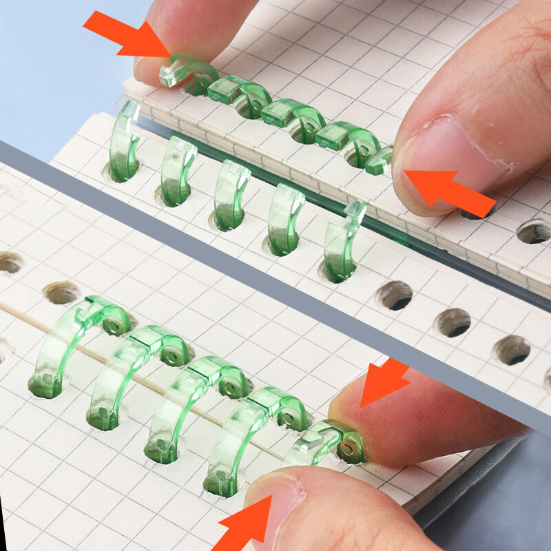 Bindmiddel Ring Transparante Kleur Plastic Clip Notebook Losbladige Ringband Diy Binder Binding Supplies School Kantoorbenodigdheden