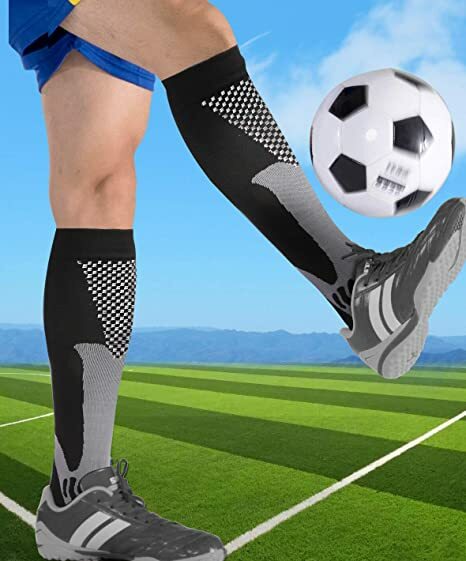 高品質の圧縮ソックスユニセックスサイズxxlサッカーサッカーストッキングは、医療浮腫、糖尿病、静脈瘤、ランニング、マラソンに適合します
