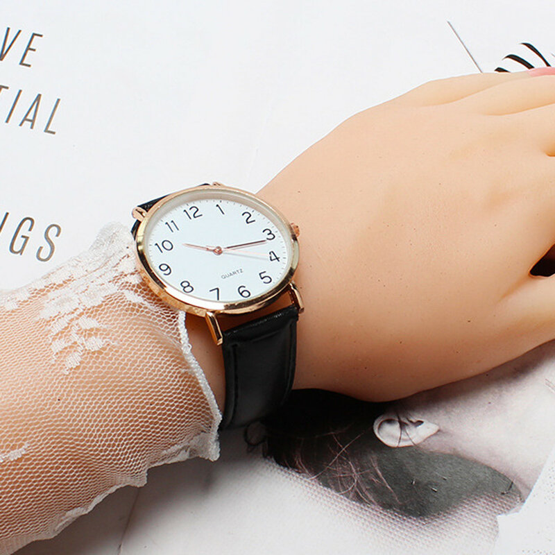 Reloj de cuarzo de lujo para mujer, cronógrafo de pulsera de cuero a la moda, creativo, Unisex