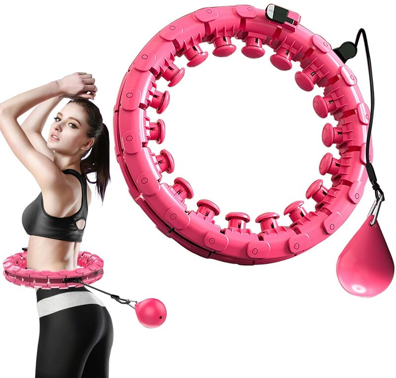 Peralatan Kebugaran Gym Latihan Perut Dapat Disesuaikan Pinggang Tipis Lingkaran Putar Otomatis Dapat Dilepas Hoola Hoop Berpemberat Olahraga Pintar
