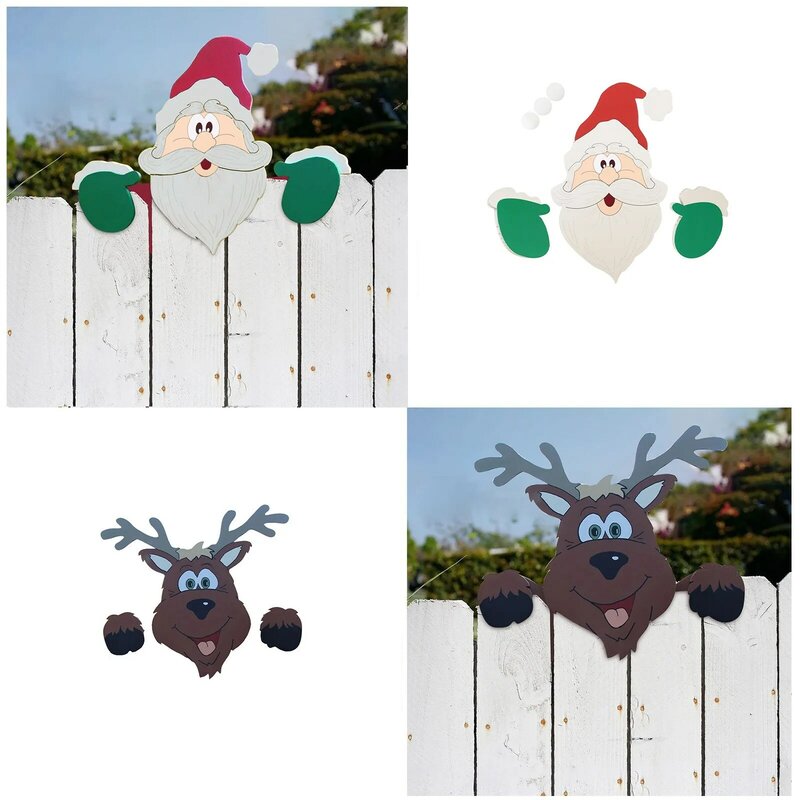 Newwoll-adornos navideños para jardín, decoración navideña para el hogar, alce de Papá Noel, adecuado para aparcar
