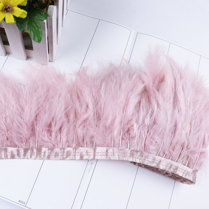 10Meters Natural Turkey Feathers Trim 10-15CM Fluffy Plumes For Crafts Wedding Clothes Decoration Carnival Accessory Dyed Ribbon