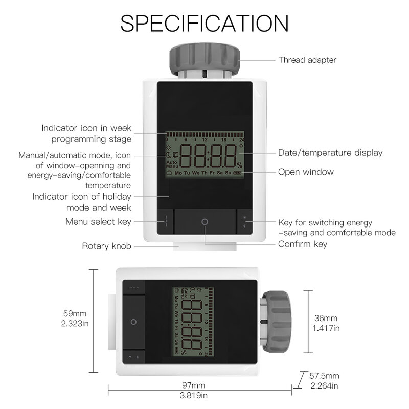 Tuya-radiador termostático zigbee 3.0, válvula inteligente para aquecimento doméstico, controle de voz, com alexa, google home, smart life