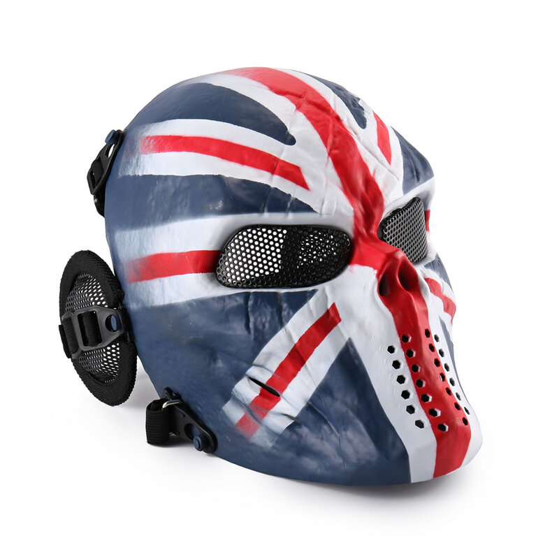 ฮาโลวีน Airsoft หน้ากากยุทธวิธี Wargame CS Paintball Skull Head Party จักรยานขี่จักรยานหน้ากากใบหน้าเต็มรูปแบบสำหรับล...