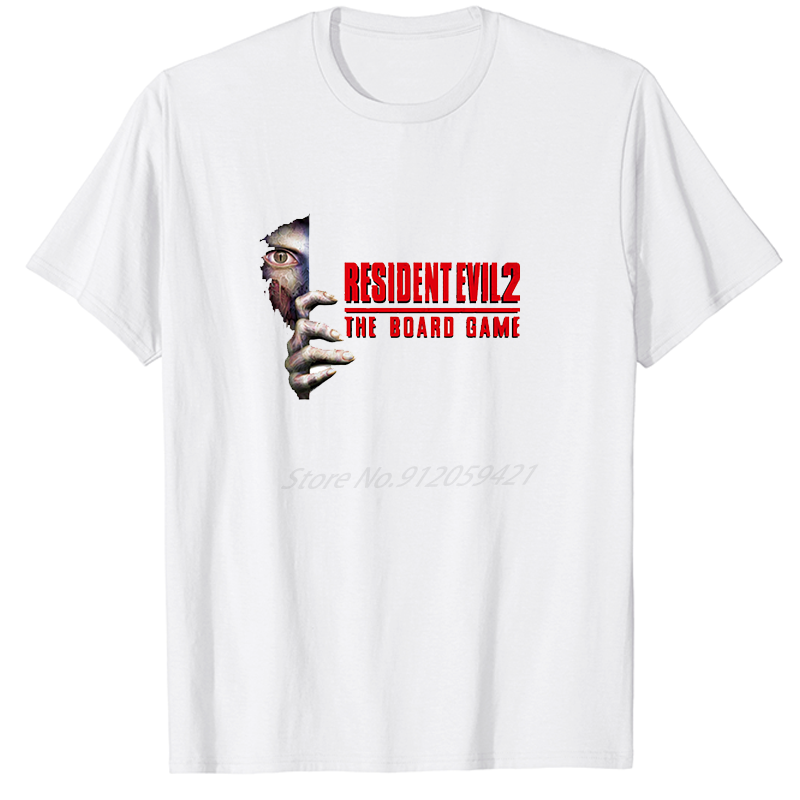 Biohazard-Camiseta de gran tamaño para hombre, camisa con estampado gráfico clásico de juego de Zombie malvado, estilo harajuku, ropa masculina