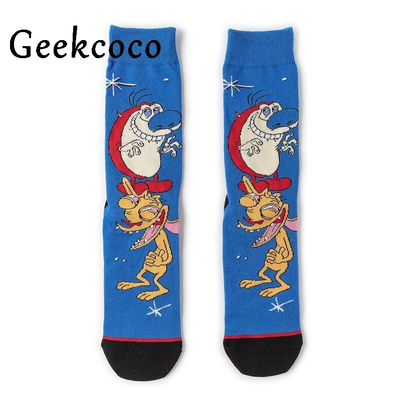 10pair/lot J1302 Classcial Cartoon Cute Print Socks Fashion Funny Novelty Men Women Sock Comfort Colorful Cotton Long Socks