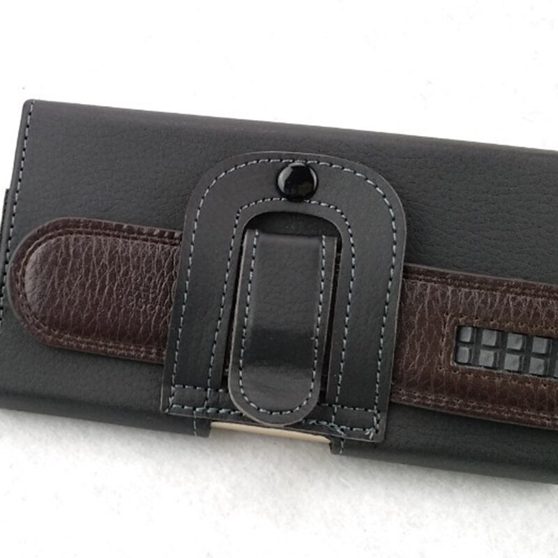 Étui de téléphone portable de Type Horizontal, avec boucle de ceinture, motif litchi, clapet, robuste, pratique, cadeaux pour hommes