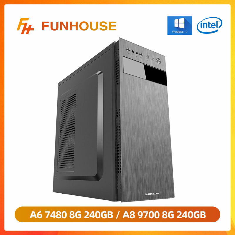 Komputer stacjonarny Funhouse AMD APU A6 7480/A8 9600 8G RAM 240G SSD montaż hosta pełny zestaw wysokiej klasy e-sport DIY komputer do gier