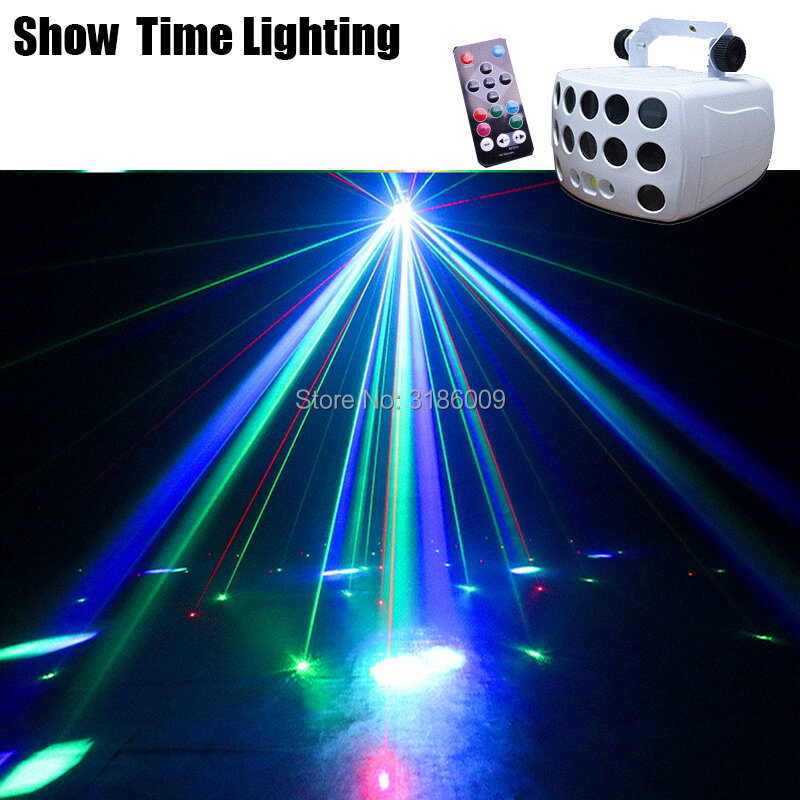 3 In 1 DJ Led Laser stroboscopico telecomando discoteca colorata farfalla luce buon uso per la festa a casa KTV Nightclub Dance