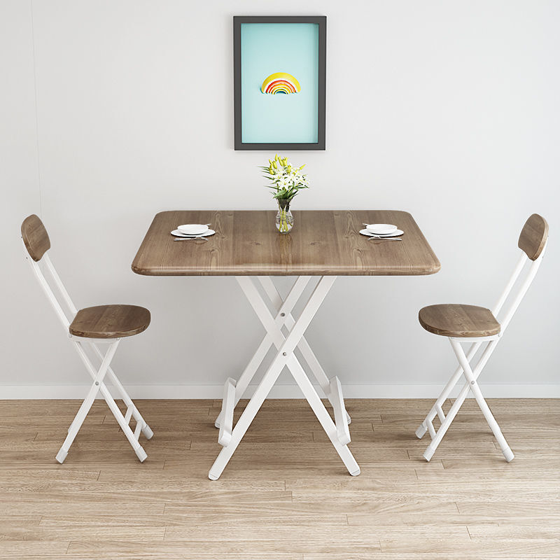 Mesa dobrável simplicidade moderna grão de madeira mesa de café da manhã móveis de cozinha portátil ao ar livre pequena mesa quadrada varanda