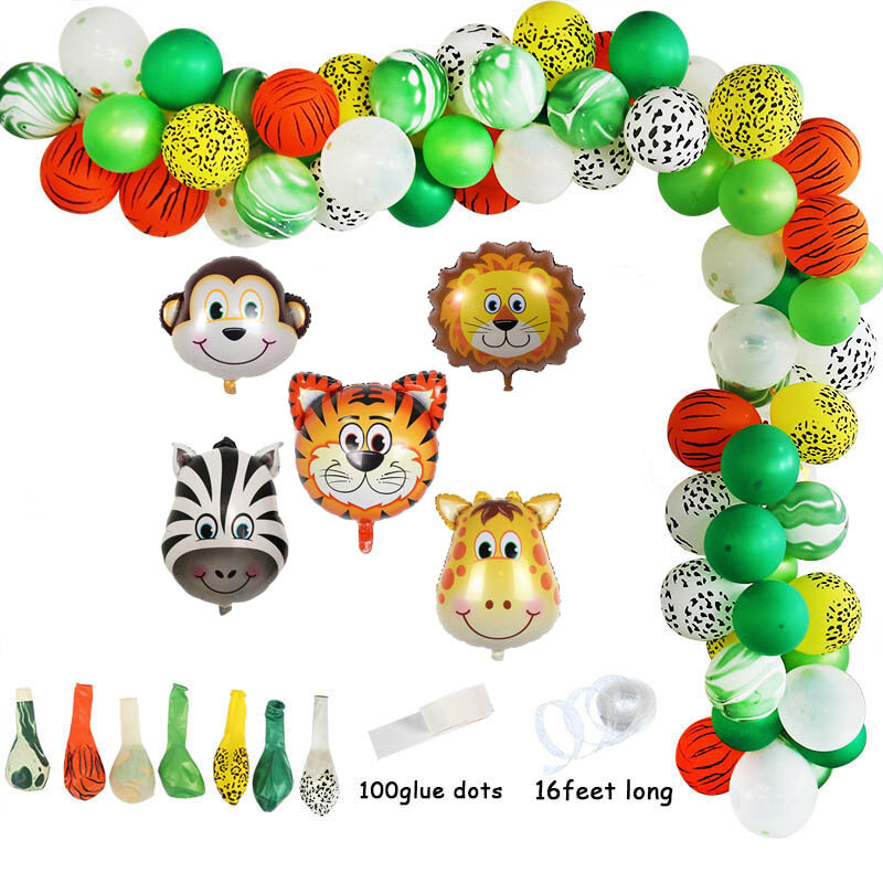 Globos de animales de la Selva Juego De Papel Vajilla Niños Cumpleaños Fiesta Baby Shower Decoración