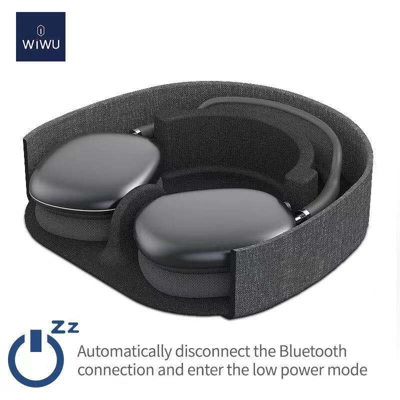 WIWU-funda inteligente para Airpods Max EVA, carcasa dura resistente al agua, desconexión automática, conexión Bluetooth, organizador de Cable portátil